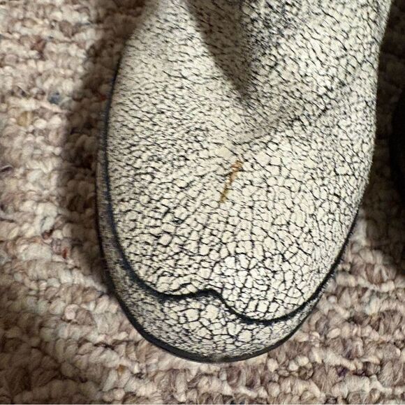 Hunter White Crackle Platform Wedge Chelsea Boot- Size 9 - Picture 9 of 14